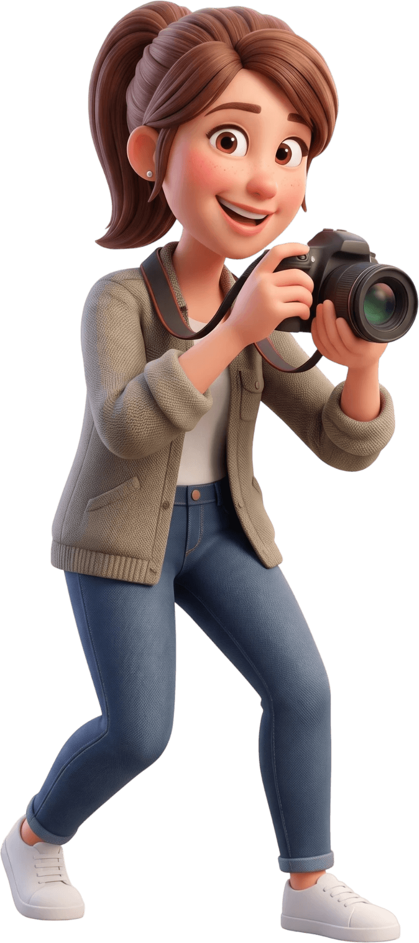 An illustrated photographer with a camera.